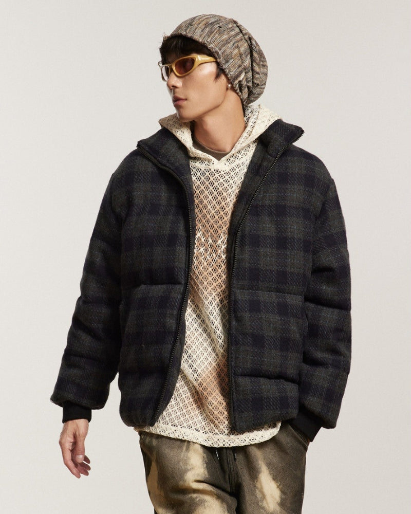 Quilted ANSWER ME Embroided Check Jacket