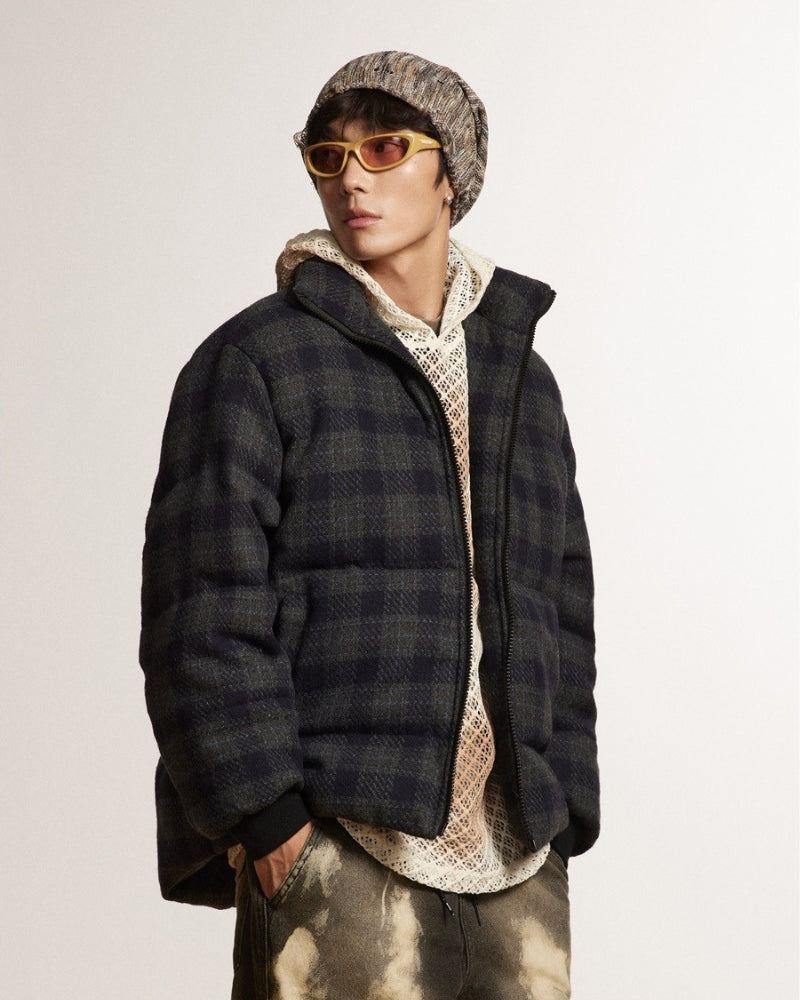 Quilted ANSWER ME Embroided Check Jacket