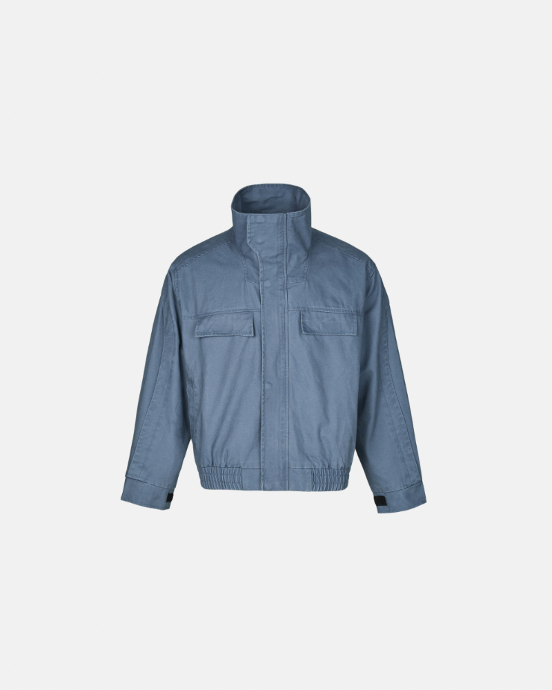 High‑Neck Utility Cotton Jacket